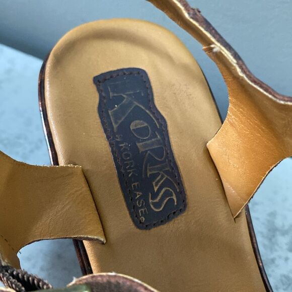 Kork-Ease Brown Leather Wedge Sandals Size 8 - Picture 11 of 15